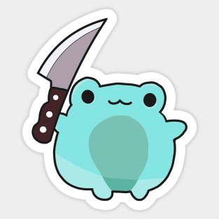 Funny frog with knife! Sticker